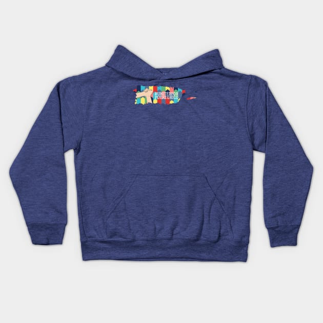 United For Puerto Rico Kids Hoodie by stazizcreations